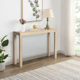 HAOYYE Pinewood Entryway Table with Natural Wood Finish, Narrow Console Table for Living Room and Hallway, Stylish Sofa Table for Home Decor and Organization, Durable and Space-Saving Design